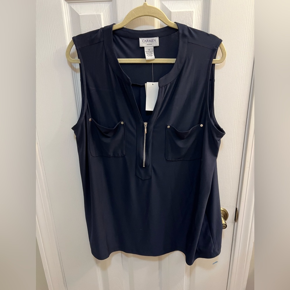 Women’s Navy Blue Sleeveless Blouse